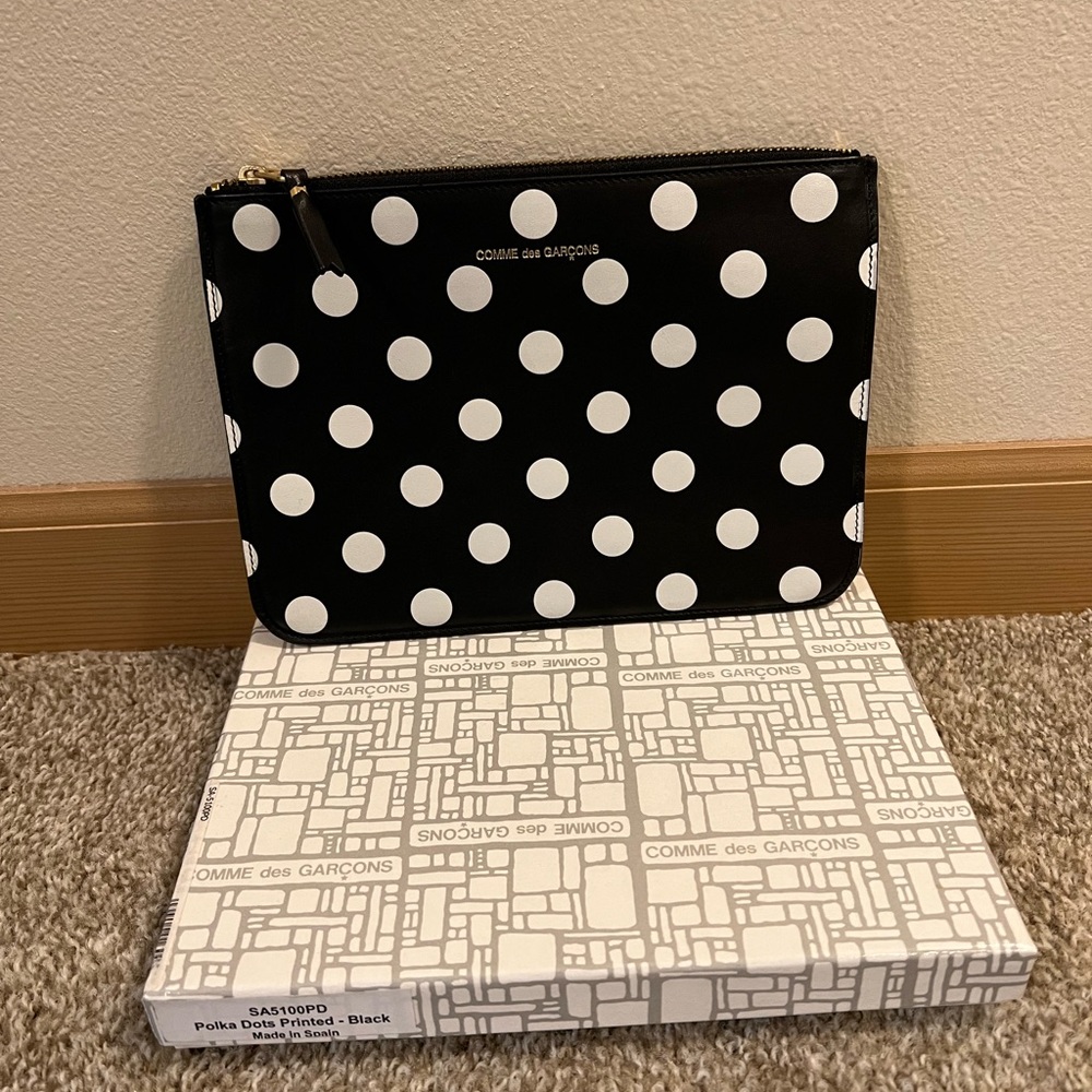 Comme des Garçons Polka Dot Black Zip Pouch - Picture 5 of 8